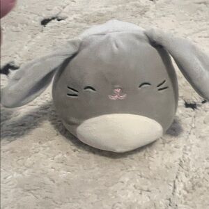 Squishmallows Gray and White Bunny Accent Pillow